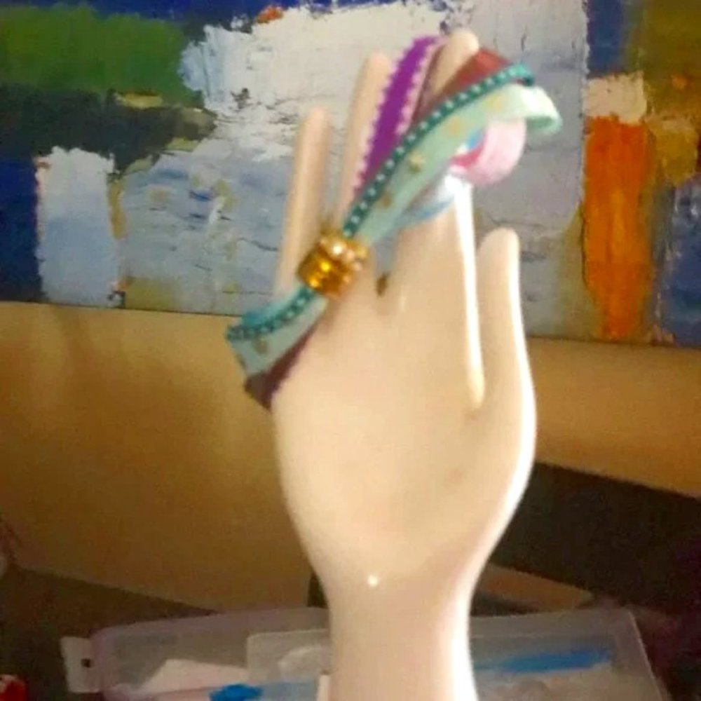 Silk and ribbons unique bracelet